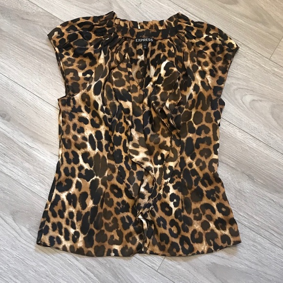 Express Tops - Leopard Print Blouse